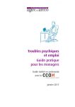 Couverture Troubles psychiques et emploi guide pratique pour les managers réalisé par le CCAH et l'AGIRC-ARRCO.